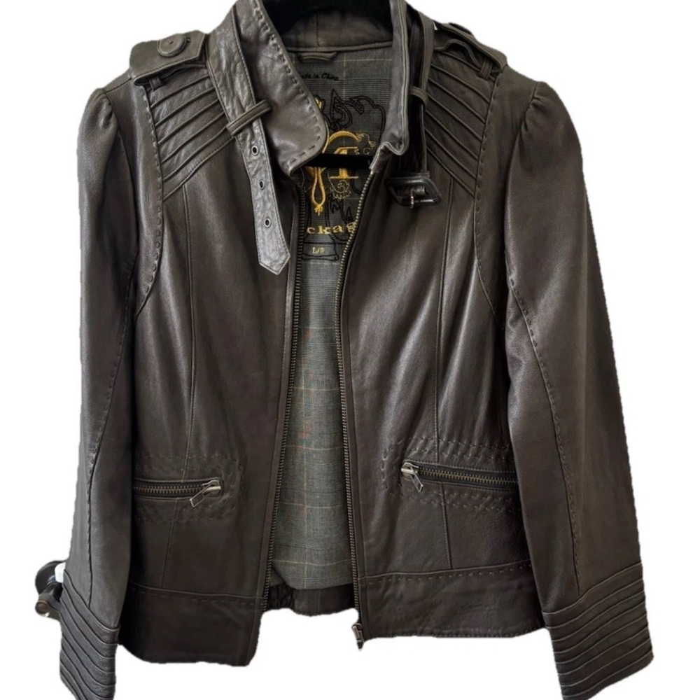 Women’s Black Leather Motorcycle Jacket